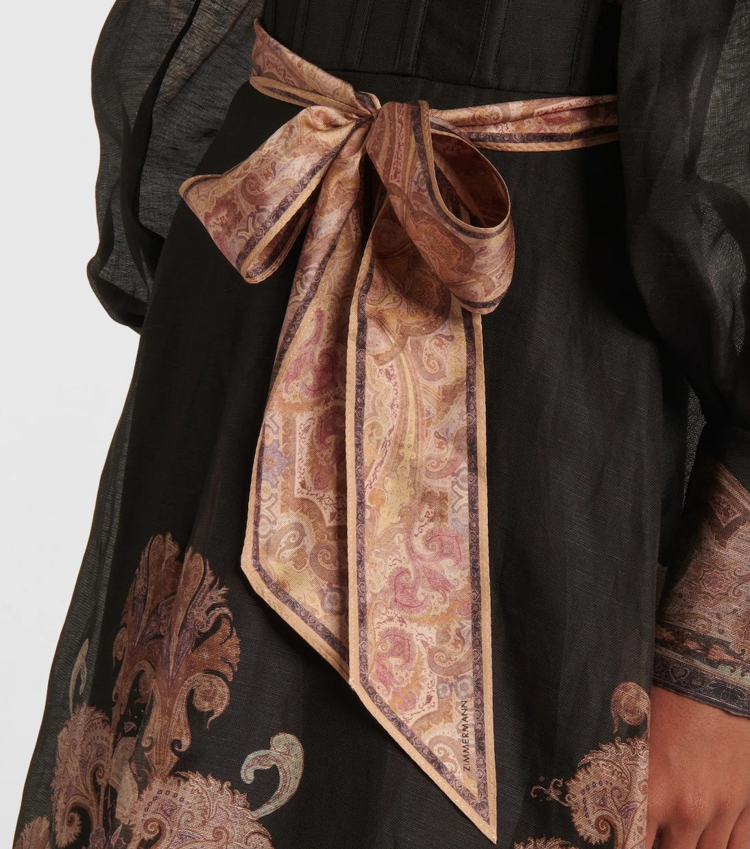 Zimmermann - Illustration linen and silk midi dress