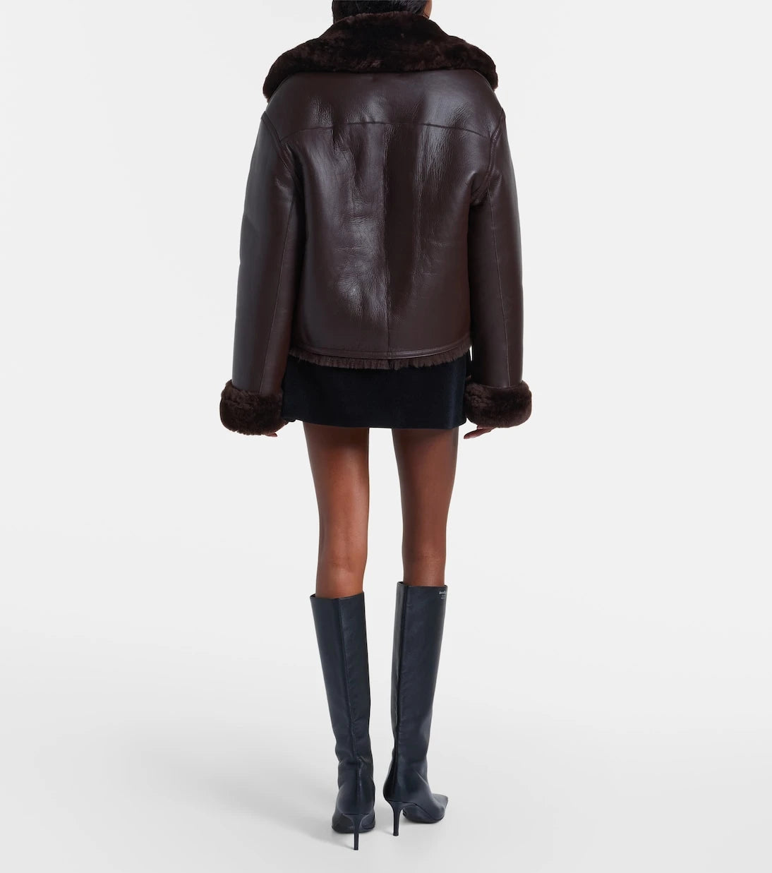 David Koma - Reversible shearling and leather jacket