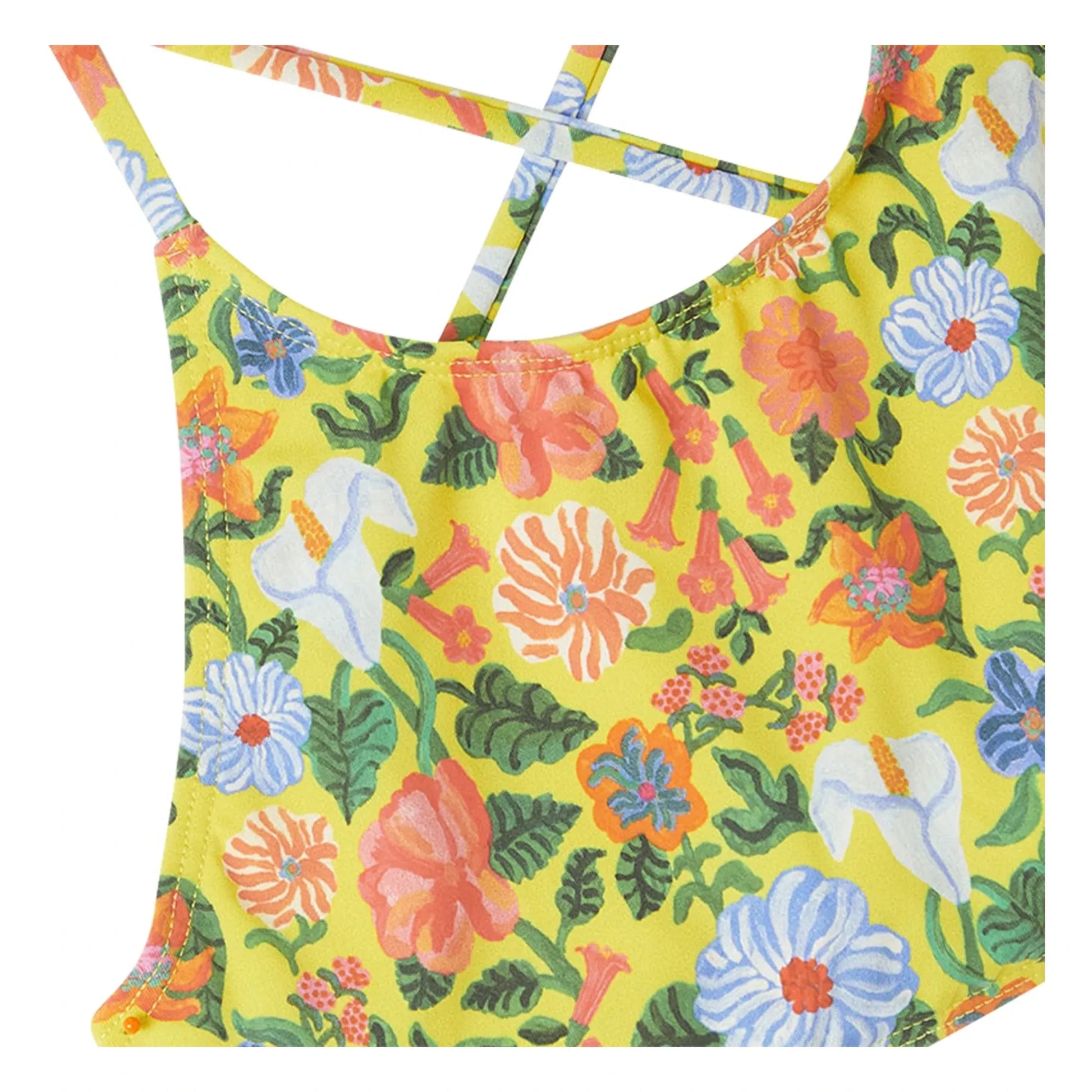 Fabula - 2 Piece Swimsuit Flounced Flowers | Yellow
