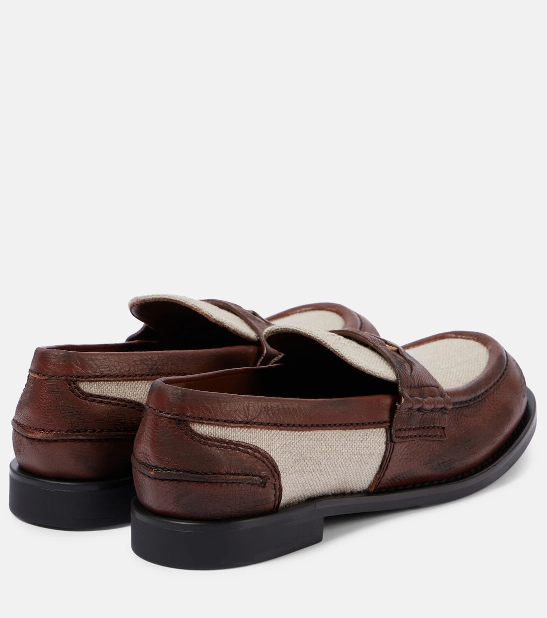 Miu Miu - Logo leather-trimmed loafers