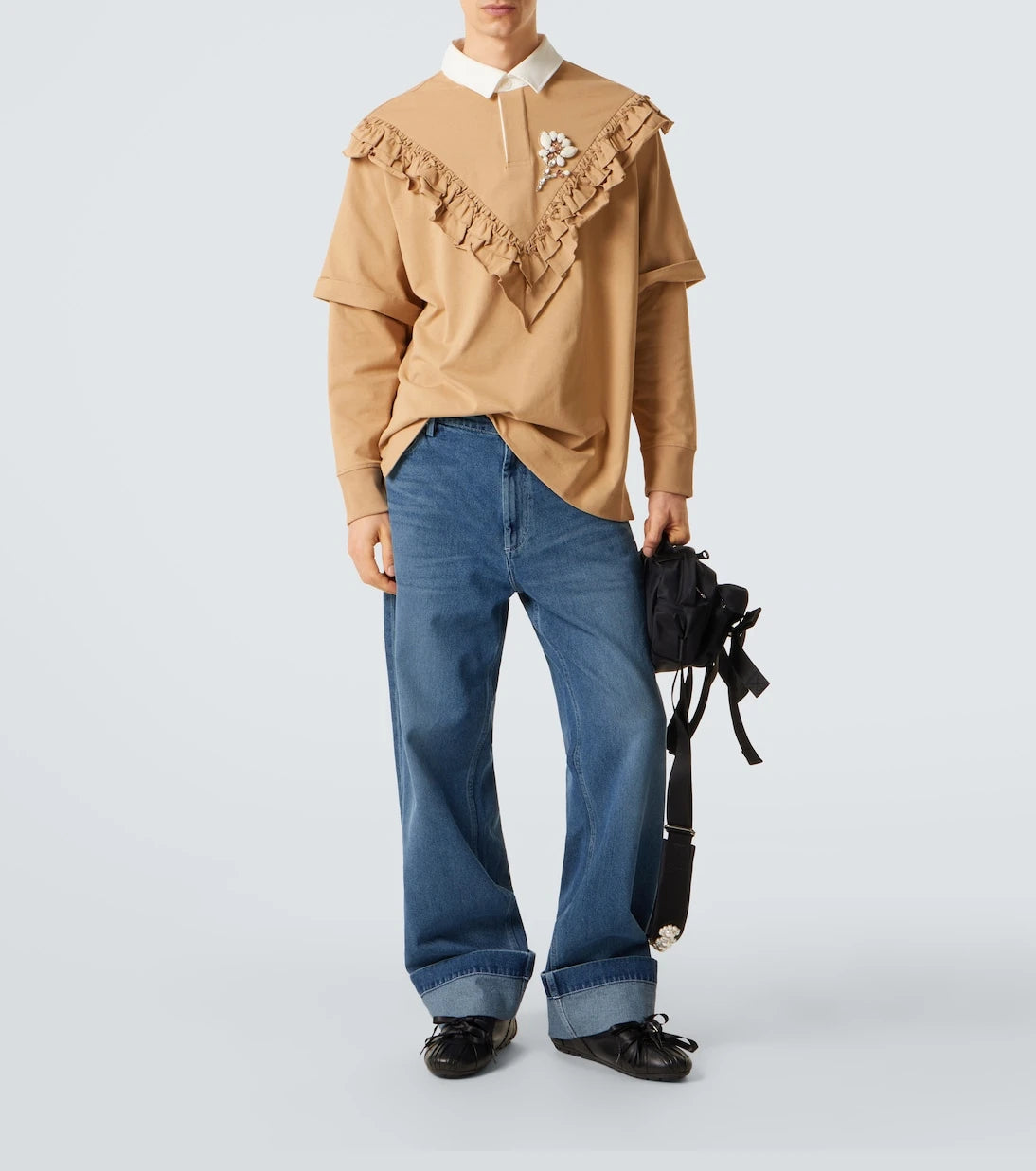 Simone Rocha - Crystal-embellished straight jeans
