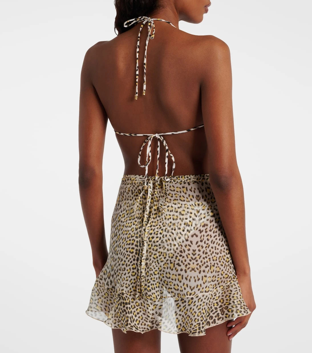 Roberto Cavalli - Leopard-print silk beach cover-up