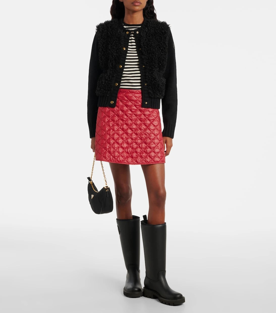 Moncler - Down-paneled wool and teddy cardigan