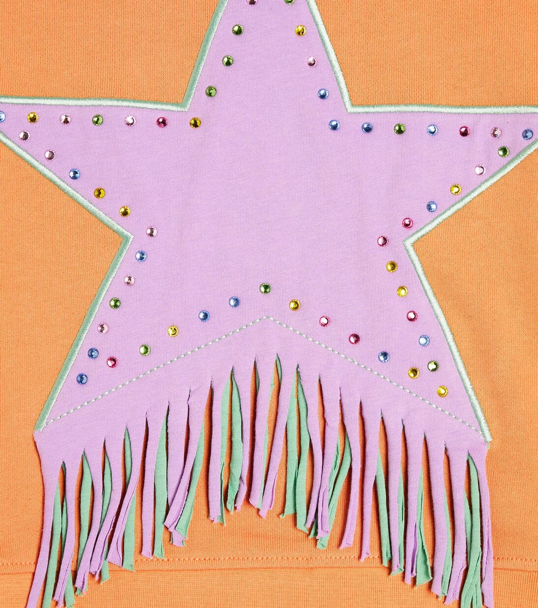 Stella McCartney Kids - Fringed cotton jersey sweatshirt