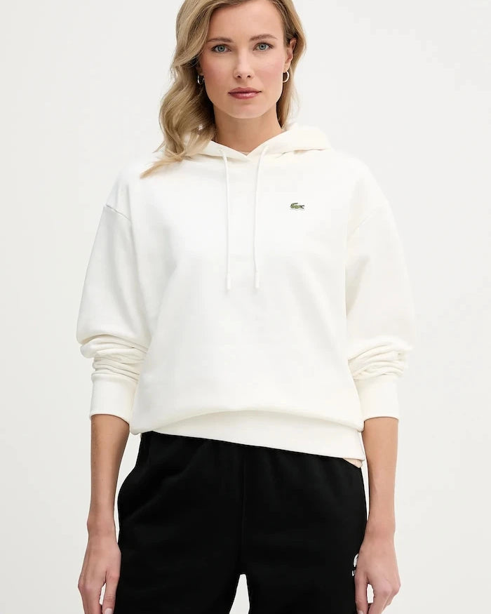 Lacoste kapüşonlu kadın pamuklu sweatshirt