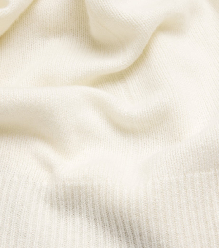 Ivory Open Cashmere High-Neck Sweater