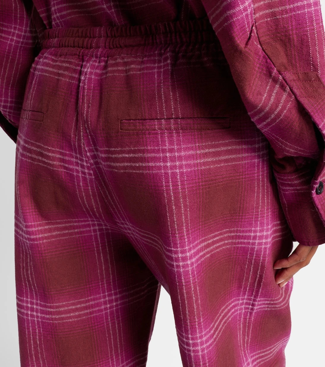 The Attico - Checked cotton flannel sweatpants