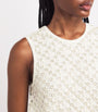Maje White Crochet Beaded Top