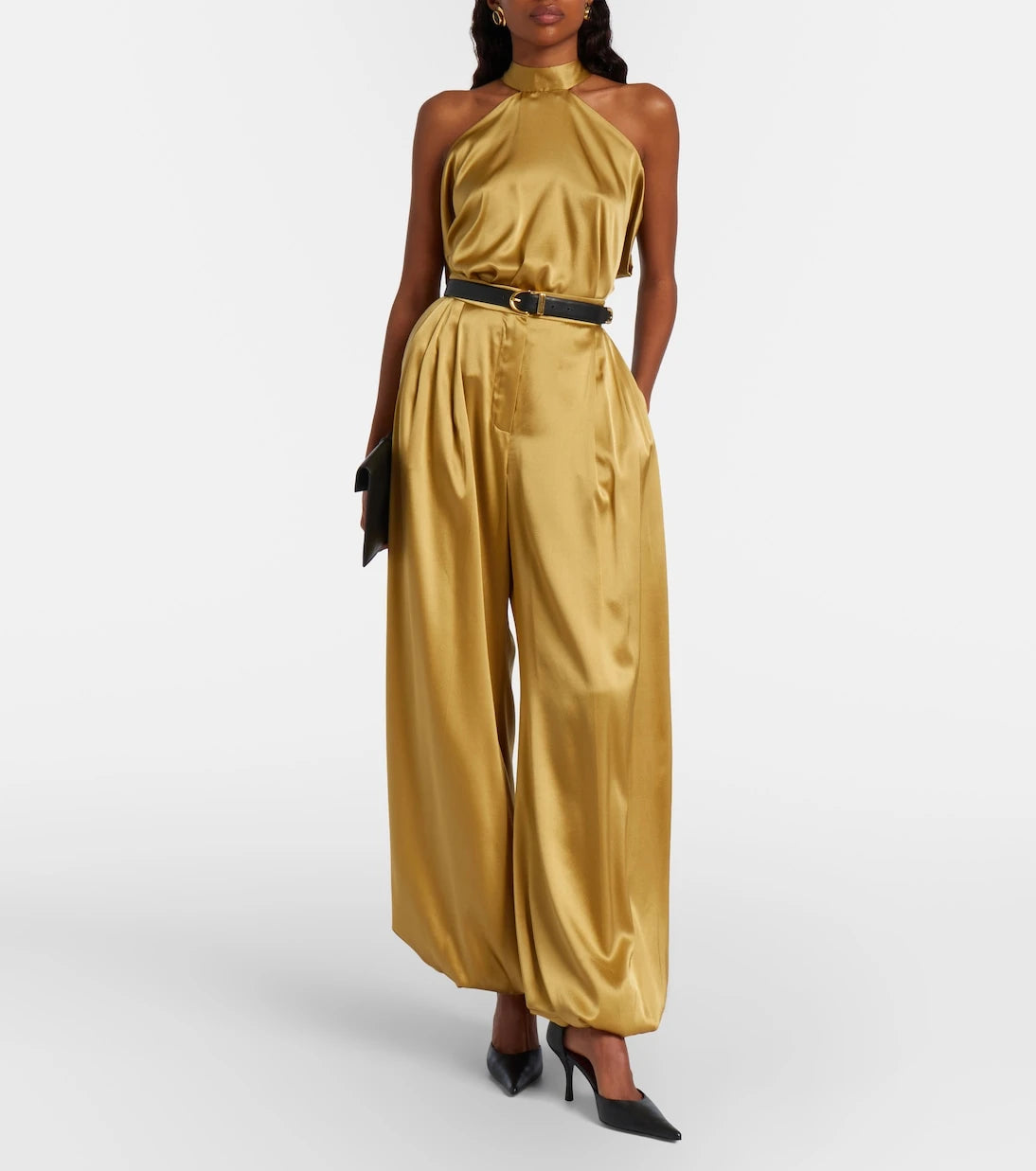 Nina Ricci - Silk-blend satin wide-leg pants