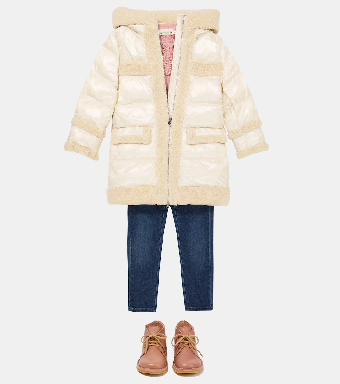 Woolrich Kids - معطف منفوخ مزين بتطريز تيدي