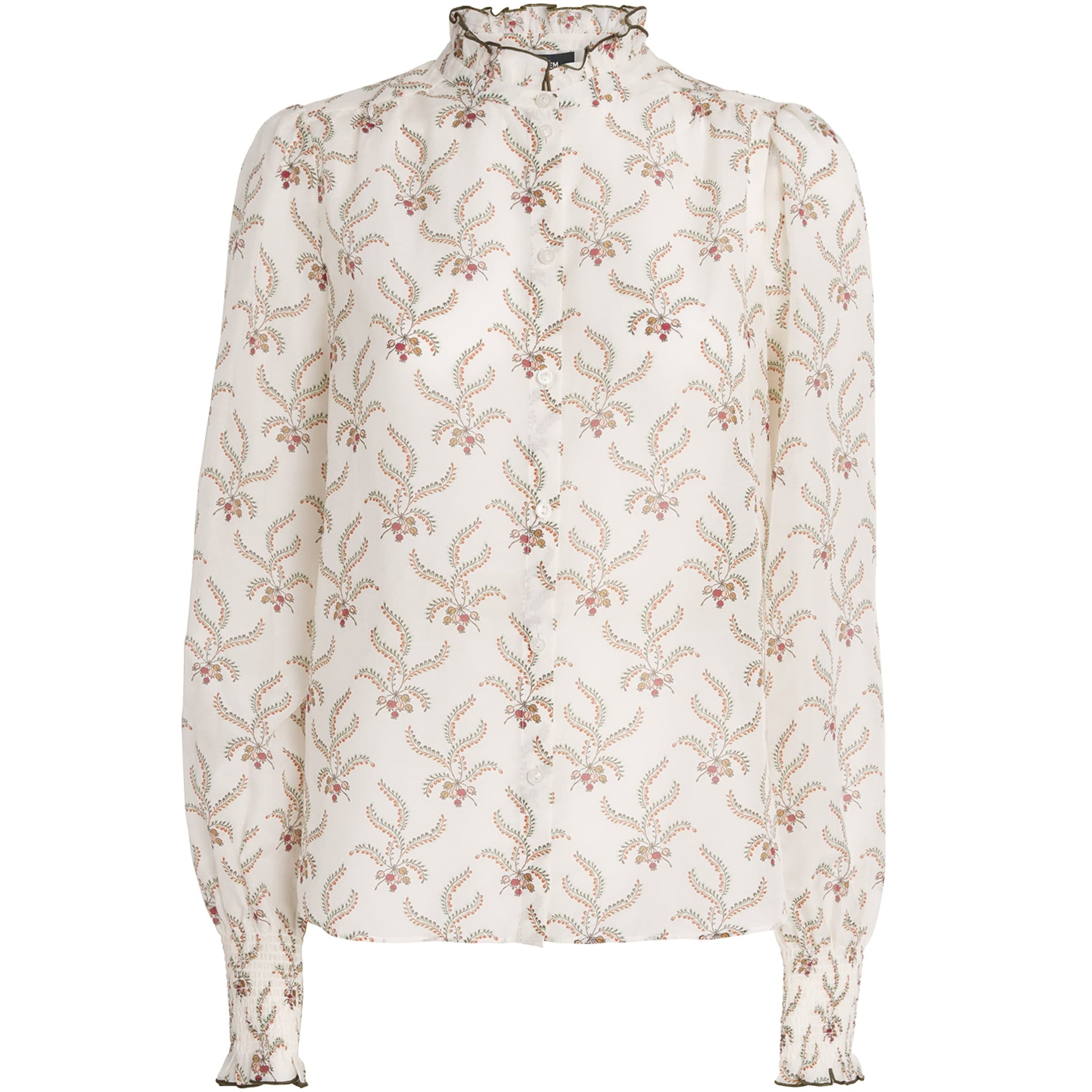ME+EM Ivory Cotton-Silk Berry Print Blouse