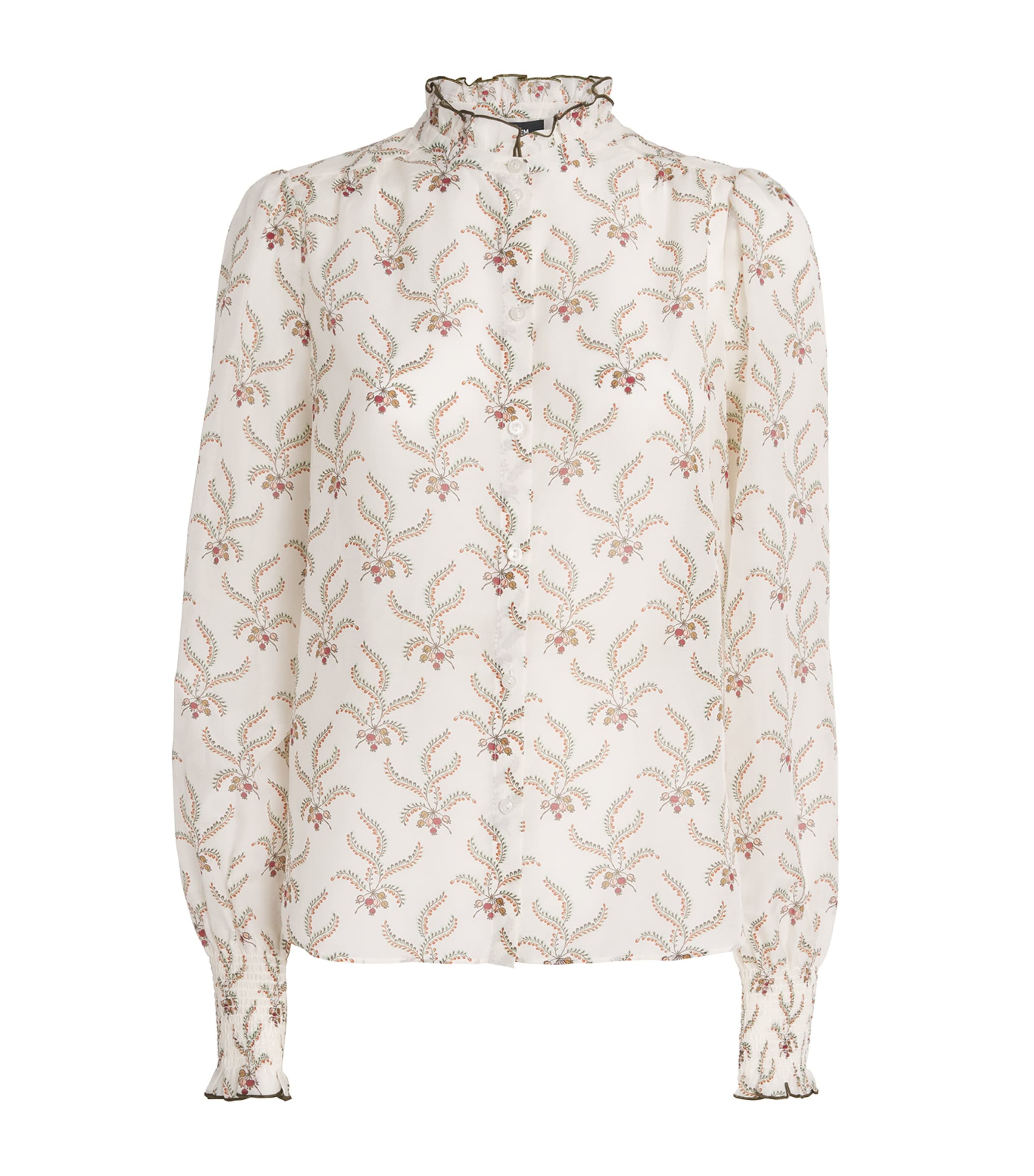 ME+EM Ivory Cotton-Silk Berry Print Blouse