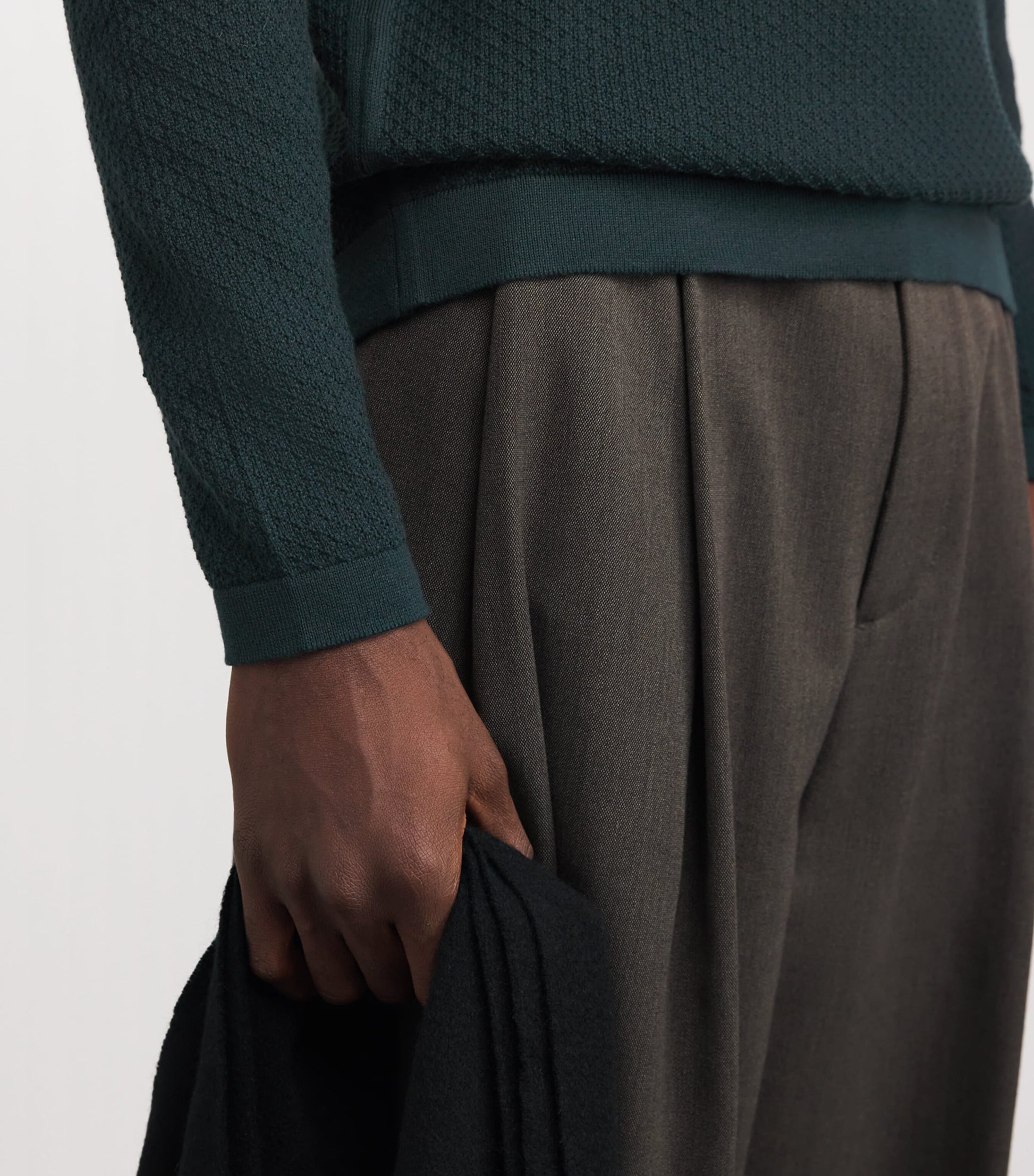 John Smedley Green Merino Wool Textured Sweater