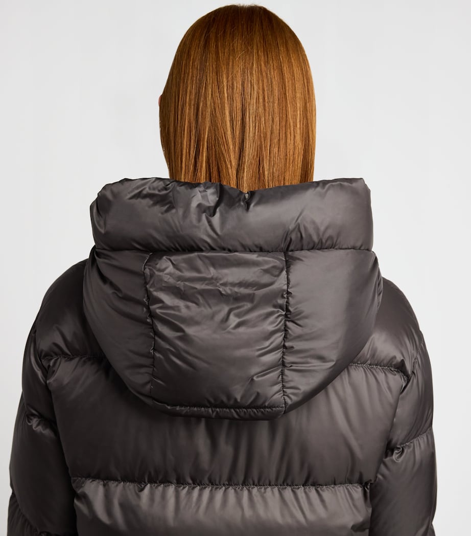 Max Mara Grey Water-Repellent Down Cropped Puffer Jacket