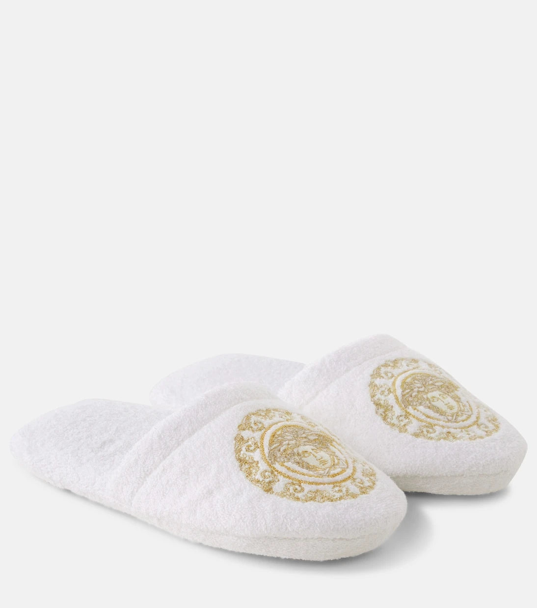 Versace Home - شبشب من القطن والكتان بتصميم تيري