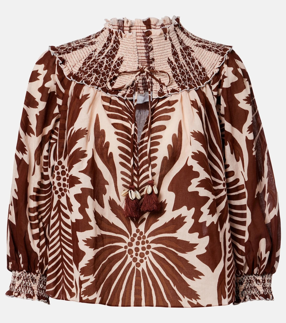 Poupette St Barth - Ysee printed smocked cotton blouse