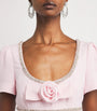 Self-Portrait Pink Crystal-Embellished Rose Maxi Dress