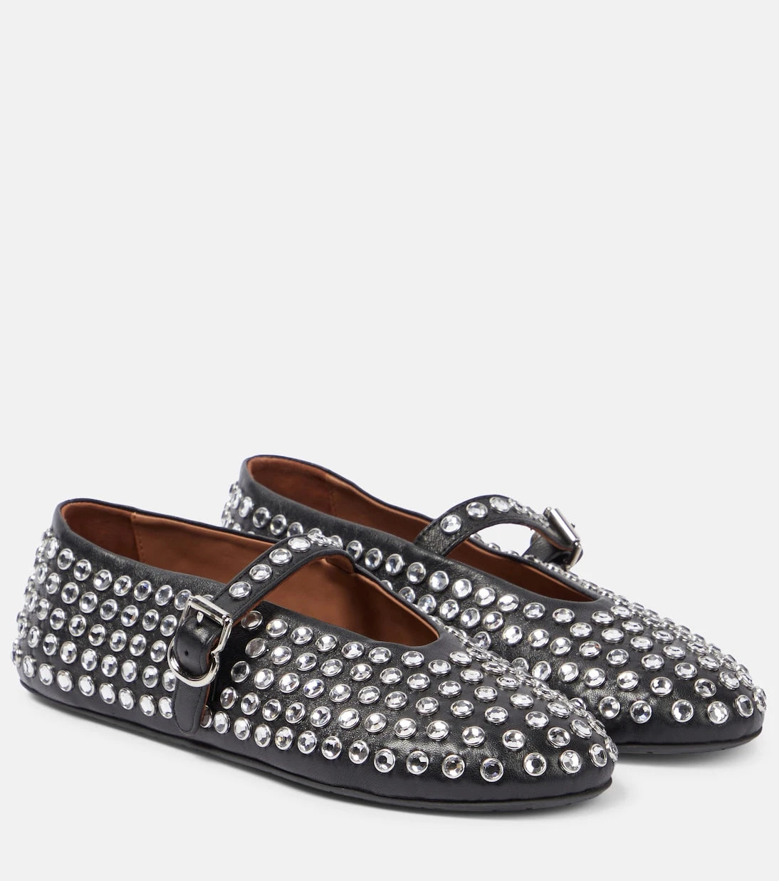 Alaïa - Embellished leather ballet flats