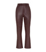 Red Nappa Leather Straight Trousers