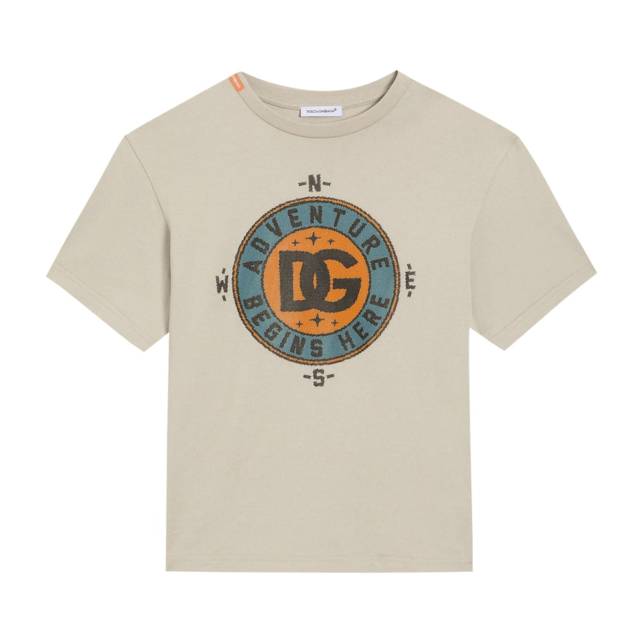 Dolce & Gabbana Kids Cotton Compass Oversized T-Shirt (8-12 Years)
