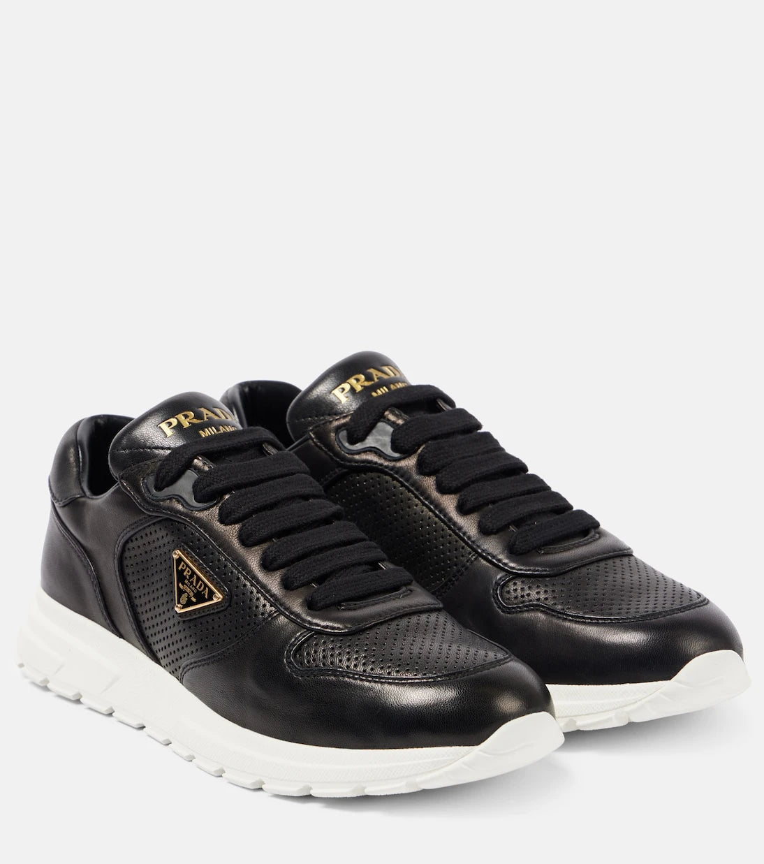 Prada - Logo leather sneakers
