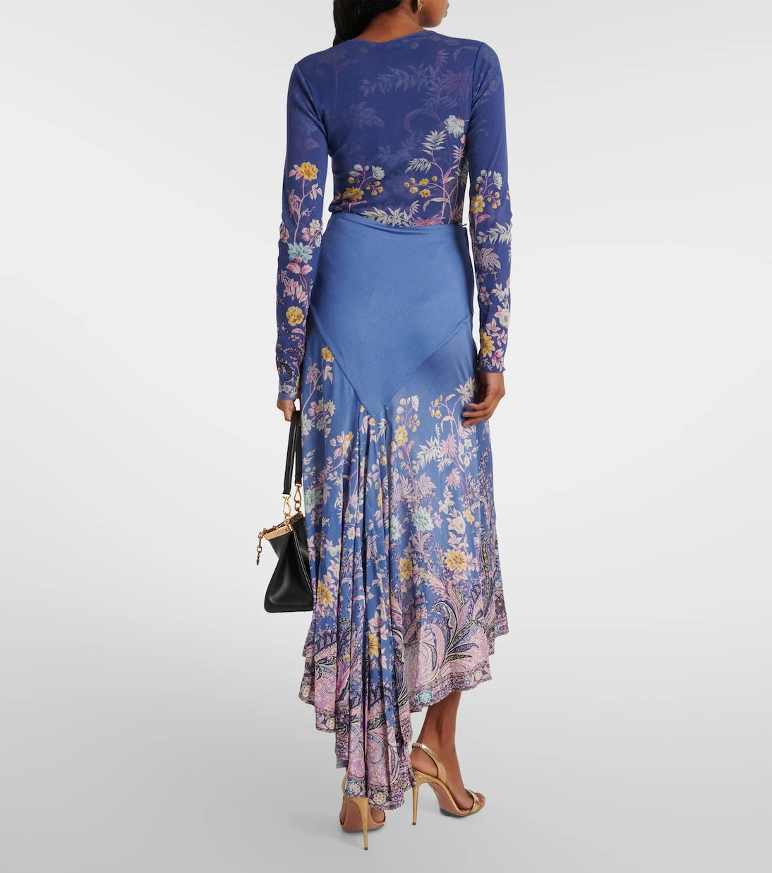 Etro - Printed asymmetric maxi skirt