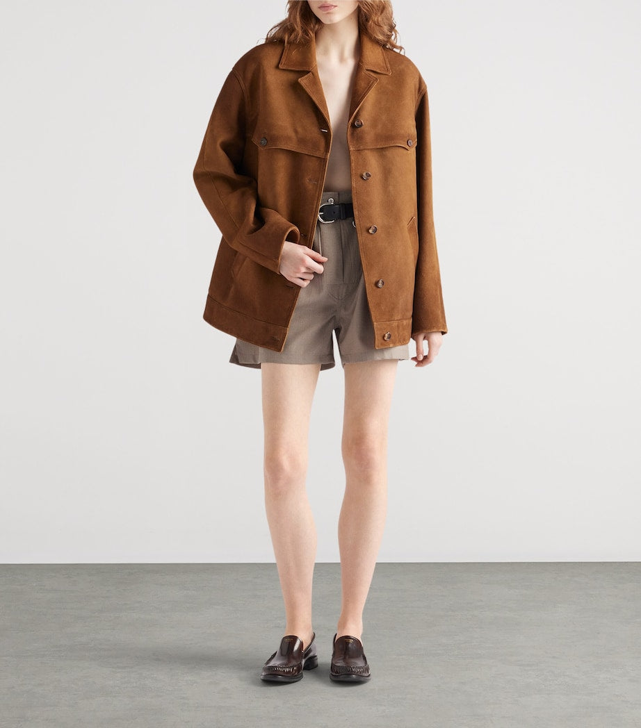 Brown Lambskin Suede Jacket