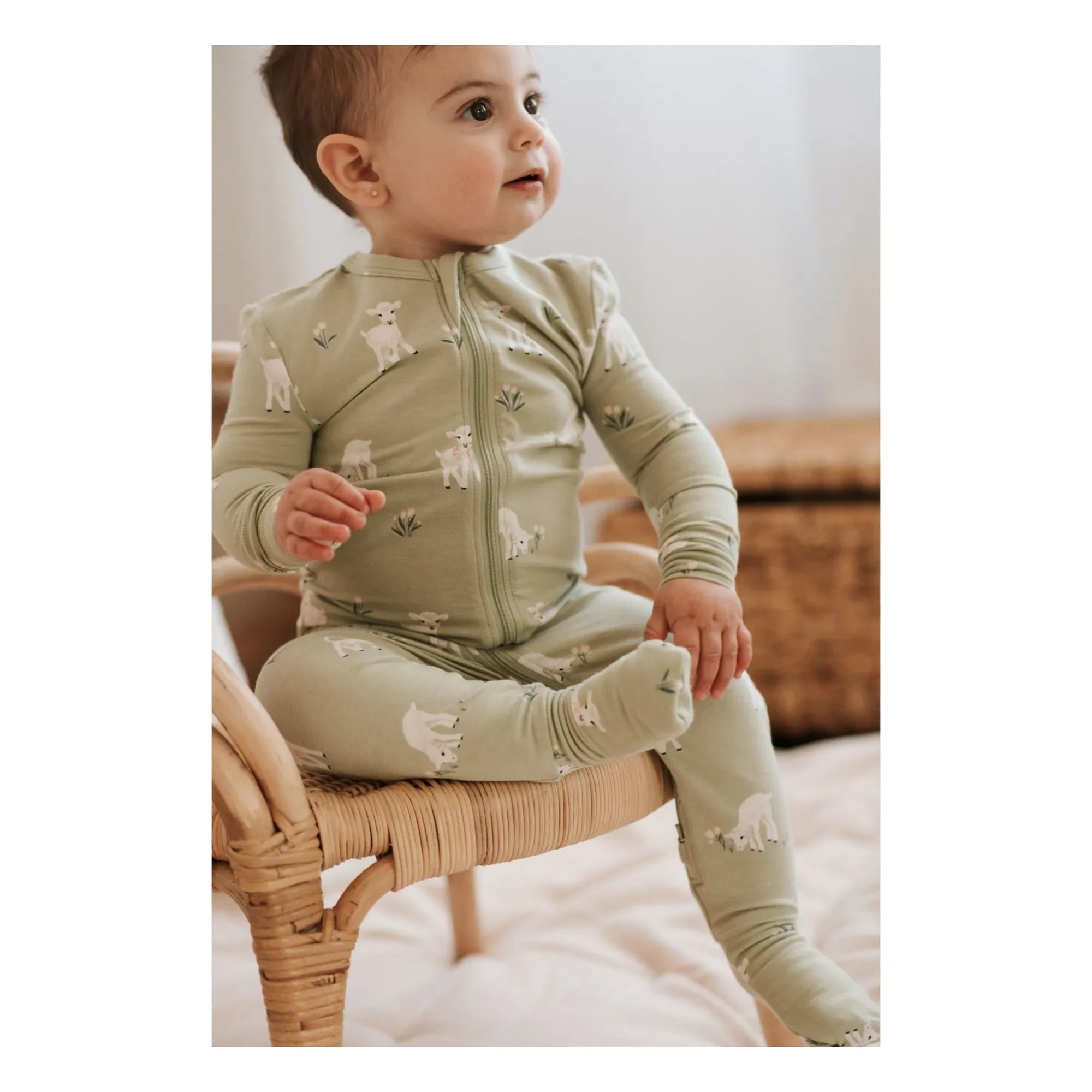 Petit Lem - Organic Cotton and Modal Lambskin Convertible Pyjamas | Green