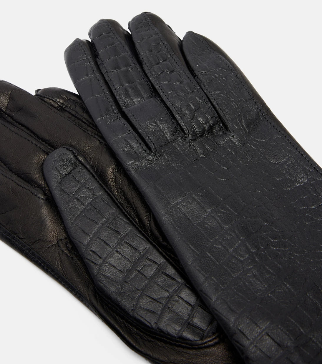 Toteme - Croc-effect leather gloves