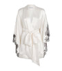 Carine Gilson Beige Silk Lace-Detail Short Robe