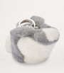 Grey Shearling Bunny Bag Charm