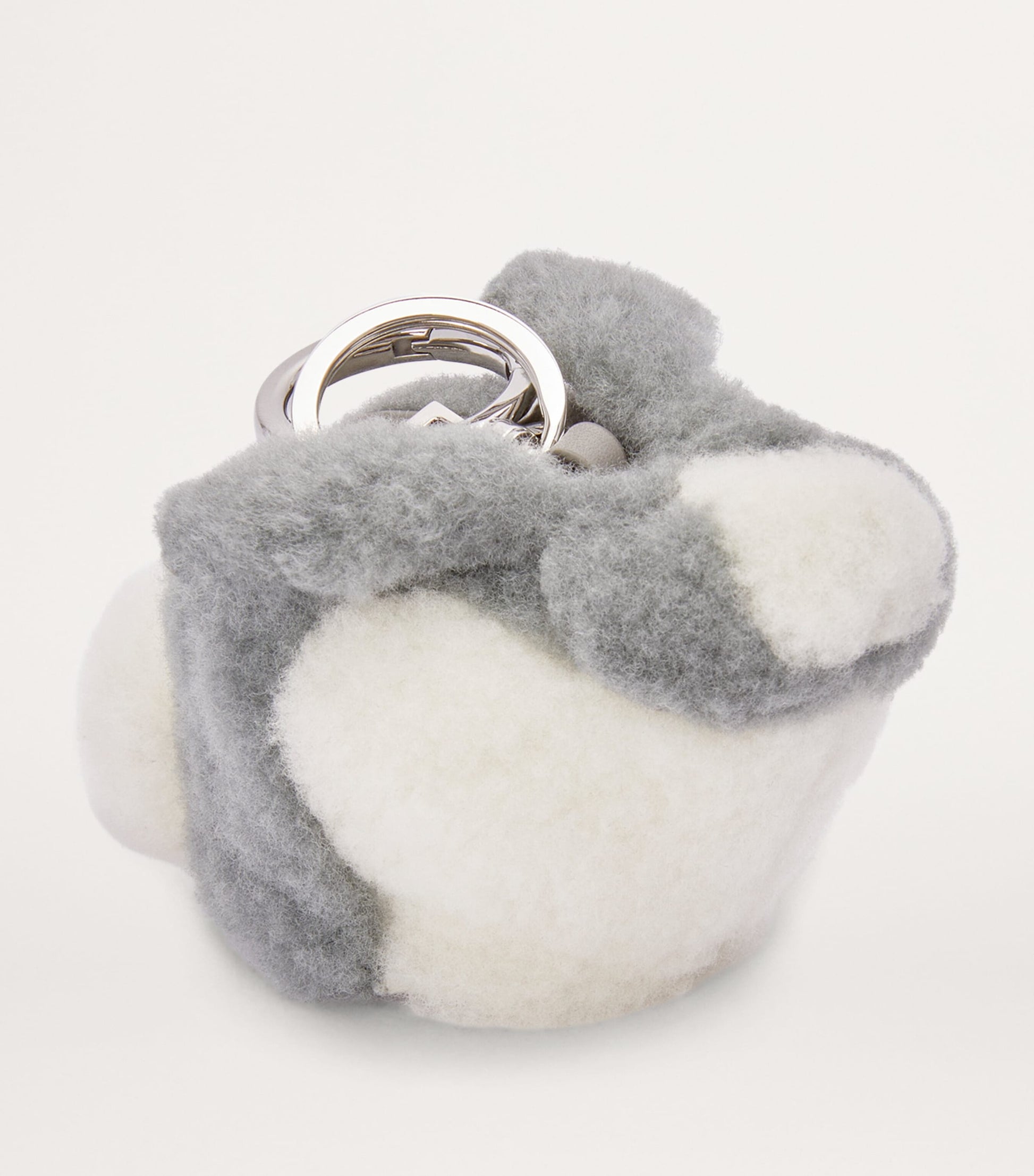 Grey Shearling Bunny Bag Charm