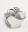 LOEWE Grey Shearling Bunny Bag Charm
