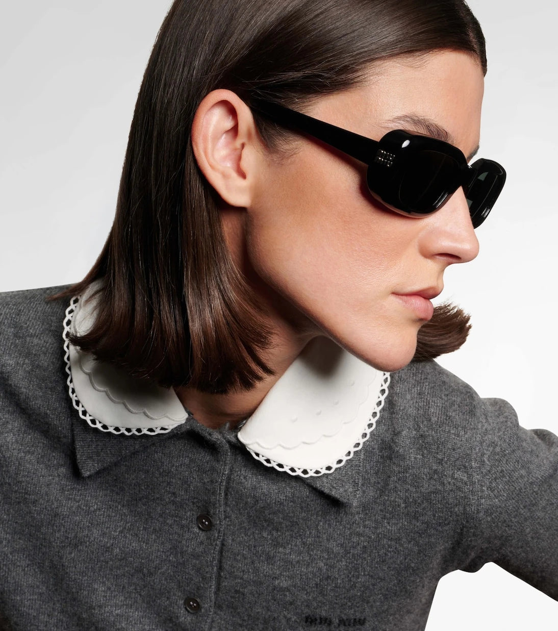 Miu Miu - Logo rectangular sunglasses