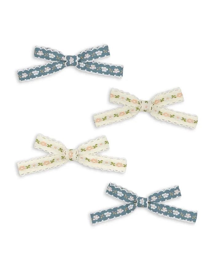 Konges Sløjd фиби за коса за деца 4 броя LEONORA BOW HAIR CLIP