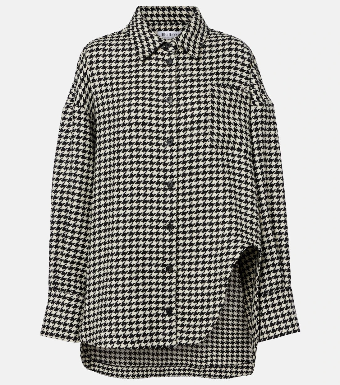 The Attico - Houndstooth virgin wool shirt