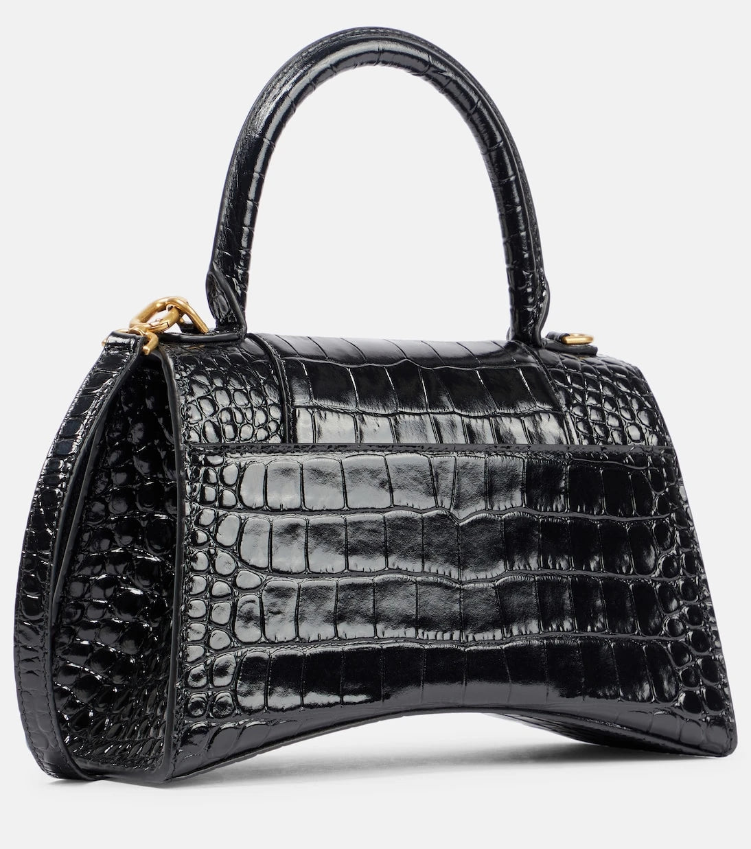 Balenciaga - Hourglass Small croc-effect leather crossbody bag