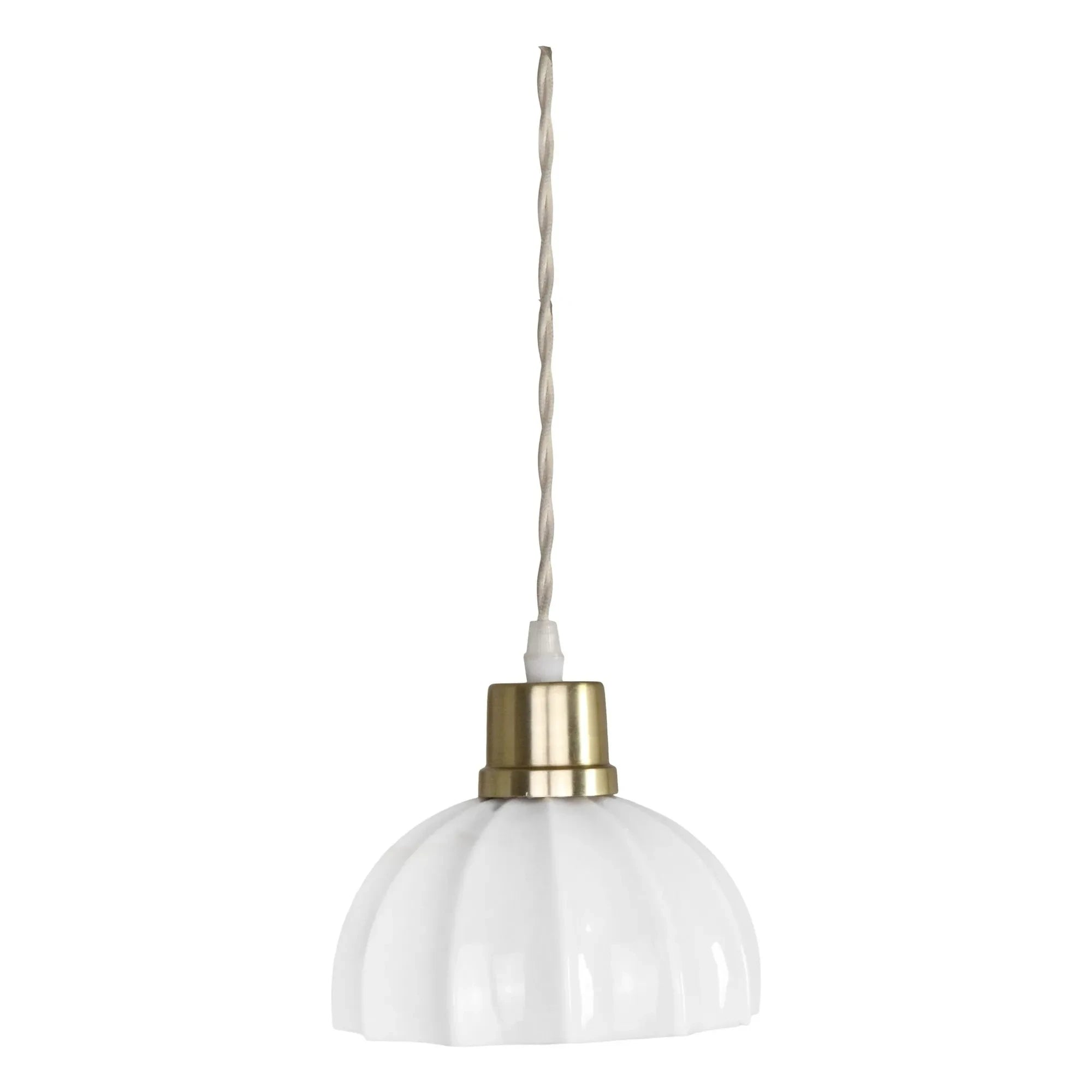 Strömshaga - Doris opal pendant light | White