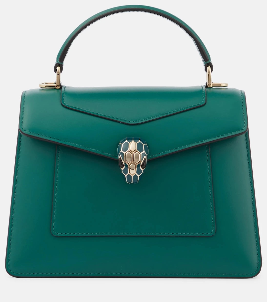 Bvlgari - حقيبة يد علوية متوسطة من جلد Serpenti Forever