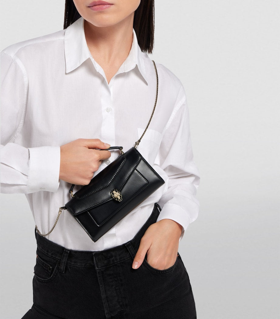 Bvlgari Black Serpenti Forever Cross-Body Phone Bag