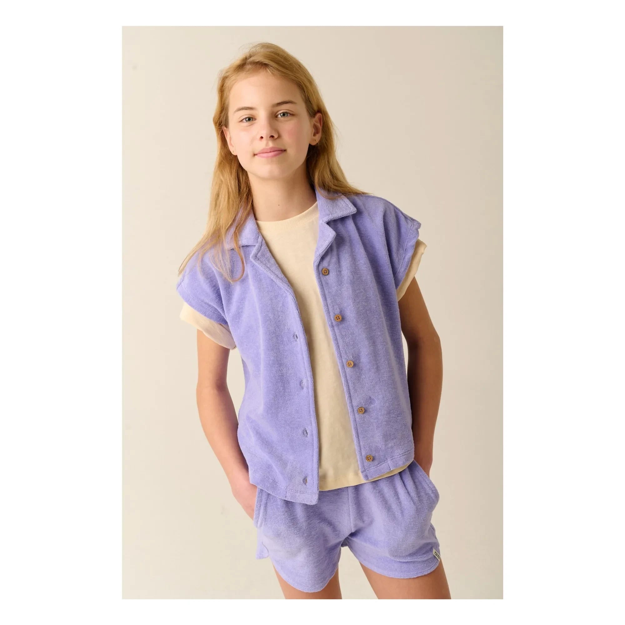 Tumble N'Dry - Camille Two organic cotton terry shorts | Lavender