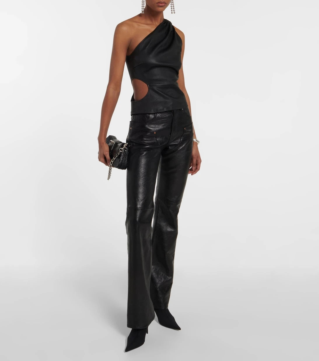 Amiri - Cutout leather top