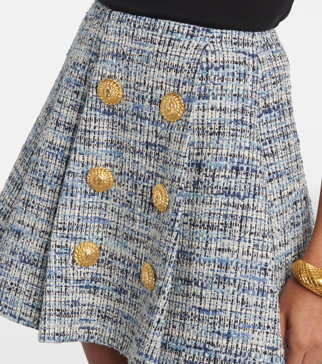 Balmain - Space-dyed cotton-blend miniskirt