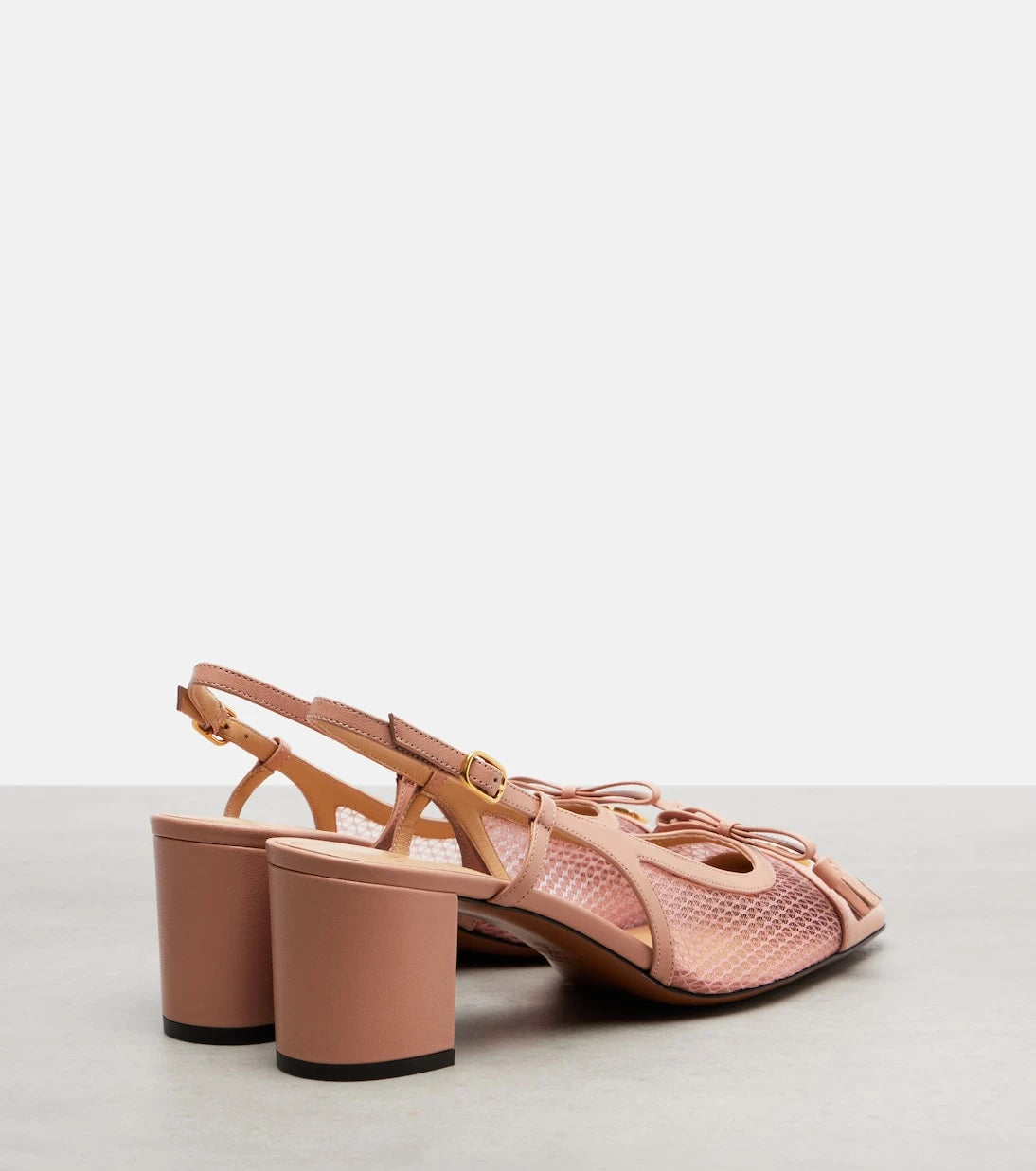 Valentino Garavani - VLogo leather and mesh slingback pumps
