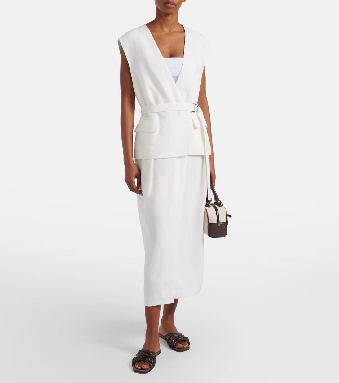 Brunello Cucinelli - Belted wrap dress