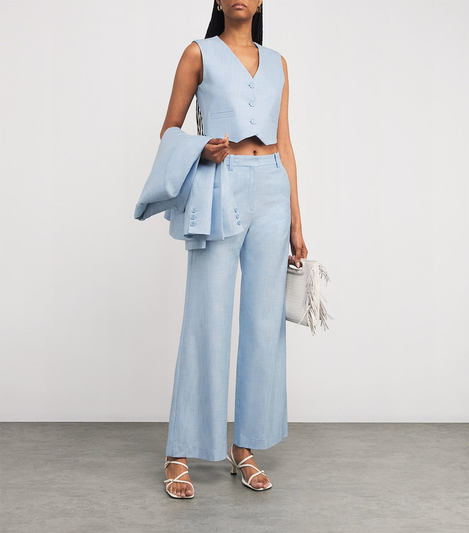 Blue Mélange-Weave Waistcoat