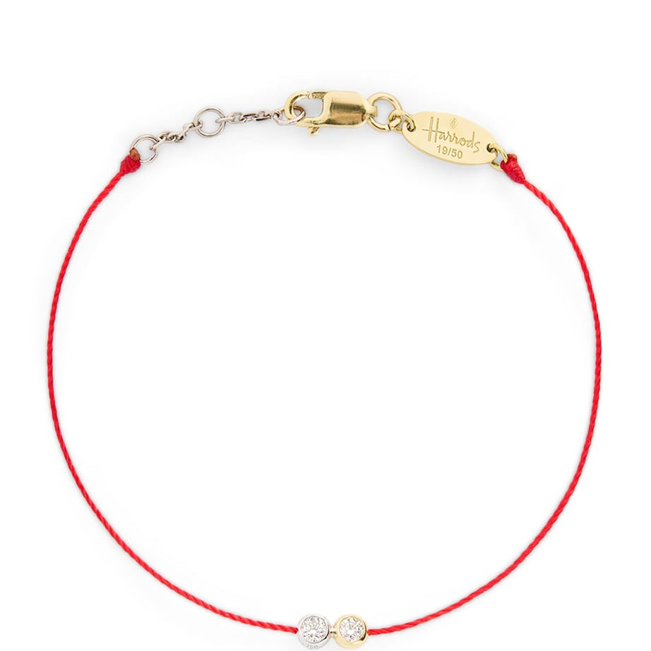 20th Anniversary Two-Tone Gold and Diamond Thread Bracelet