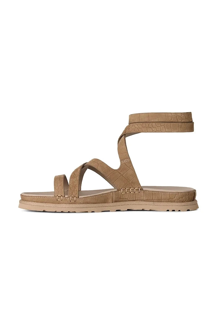 Кожени сандали UGG W Goldengaze Embossed Ankle Wrap