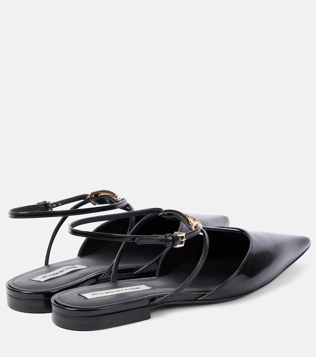 Victoria Beckham - B Buckle leather slingback flats