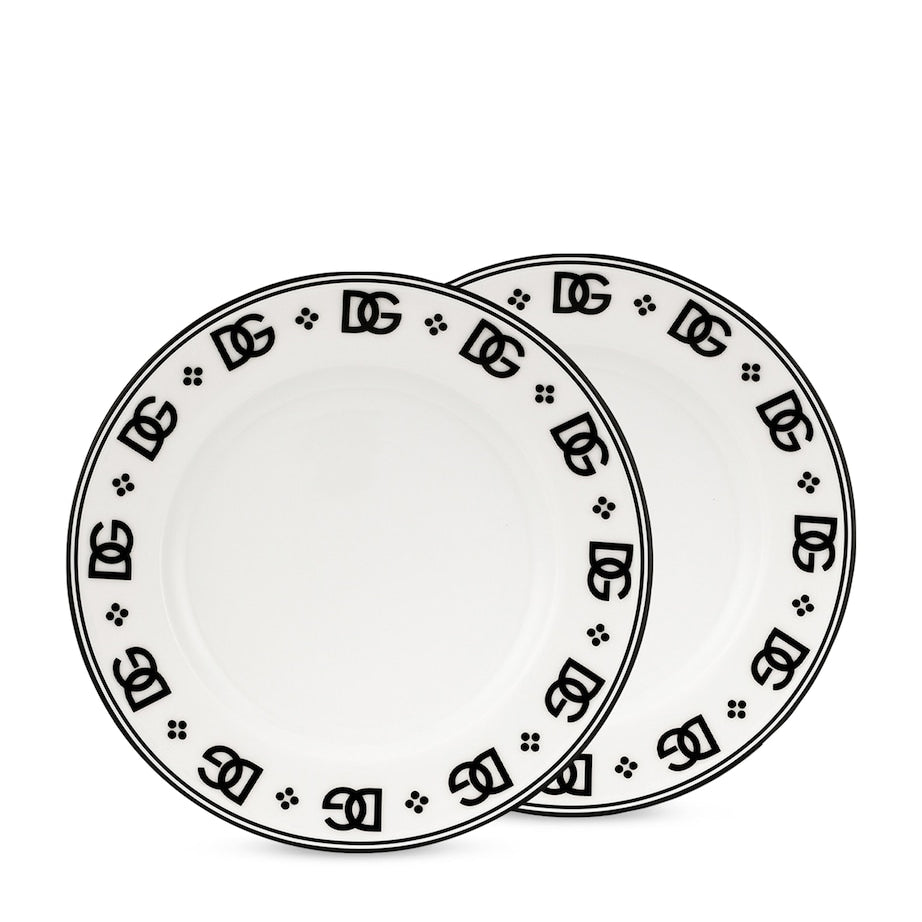 Set of 2 DG Logo Bread Plates (17cm)